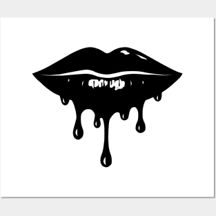Retro Black Lip, Graphics Lips Posters and Art
